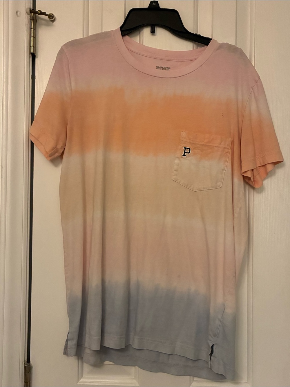 PINK Victoria's Secret Pastel Ombre Pocket Tee — Pink, Peach, Gray